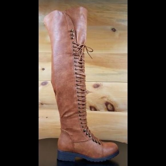 Mark and Maddux Over the Knee Lace-up Travis-05 Women's Boots - Size 6 (NWOB) - Picture 2 of 7